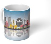 Mok - Koffiemok - Architectuur - Rotterdam - Skyline - Mokken - 350 ML - Beker - Koffiemokken - Theemok