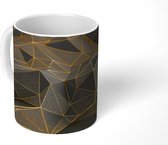 Mok - Koffiemok - Abstract - Goud - 3D - Luxe - Kunst - Mokken - 350 ML - Beker - Koffiemokken - Theemok