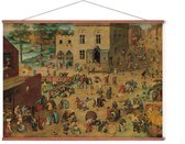Poster In Posterhanger - Kinderspelen - Pieter Brueghel - 50x70 cm - Kader Hout - Ophangsysteem - Kunst - Renaissance