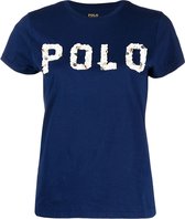 Ralph Lauren Luxe Tshirt - Blauw met schelpjes en steentjes - Maat M