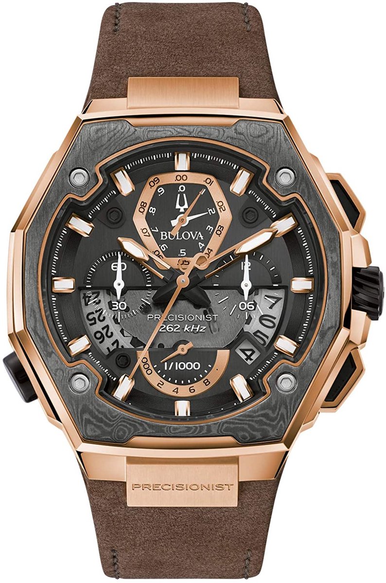 Bulova Precisionist X Special Edition 98B356 Horloge - Leer - Bruin - Ø 44 mm