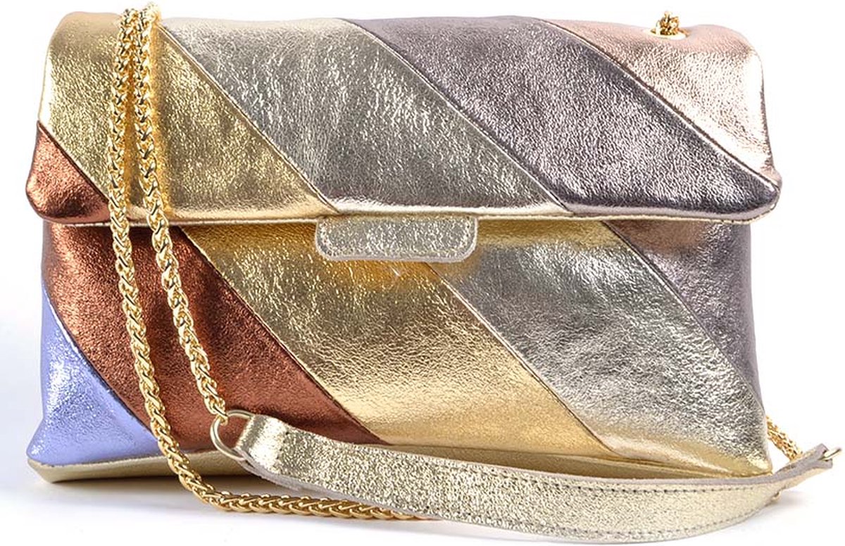 SAC16- Rainbow- sac bandoulière-multi violet cuivre doré XL | bol.com
