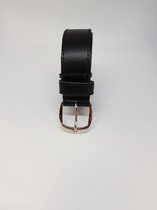 Broekriem zwart 95 cm 100% echt leder dames/ heren riem gesp zilver