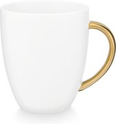 VT WONEN - Set van 2 mokken met oor - wit goud - 250 ML
