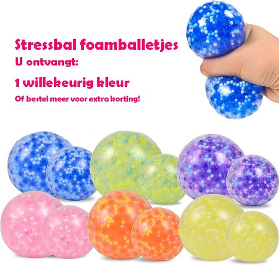 Balles anti-stress lot 6 Entraînement des mains Balles à presser colorées