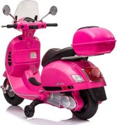 Elektrische Kinder Vespa 12 Volt -Windscherm, Koffer & Muziek Met Aux & USB--roze