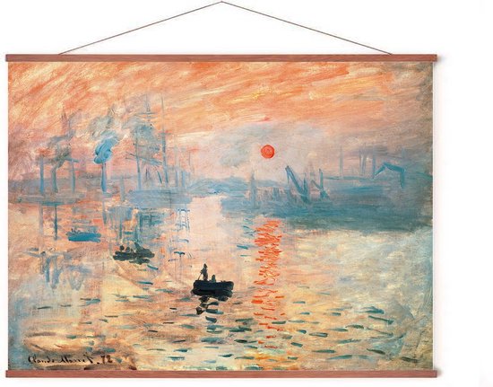 Poster In Poster Hanger - Sunrise - Claude Monet - 50x70 cm - Cadre Bois - Système d'accrochage - Art