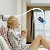 Tablethouder - Telefoonhouder - Standaard - Auto - Universeel - Telefoonstatief - Bed - Flexibele arm - Wit