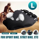 Rijden Motorfiets Seat - Antislip Opblaasbare Kussenhoes - Mesh Doek - Air Pad - Ademend - Zwart - Motorfiets 3D Kussenhoes - L