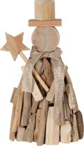 J-Line Figuur+Ster Takken Hout Naturel Large Set van 2 stuks