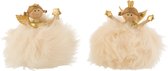 J-Line Engel Poly/Textiel Beige/Goud Small