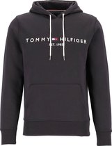 Tommy Hilfiger Core Tommy logo hoody - regular fit heren sweathoodie - zwart - Maat: S