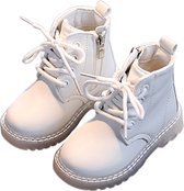 Kinderlaarzen, Britse Stijl | Witte Laarzen | 9 tot 15 maanden | Zij rits sluiting