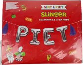 Piet Slinger met Folie Ballonnen - Zilver - Sinterklaas - Folie / Tassels - 3 Meter- Schoencadeautjes sinterklaas
