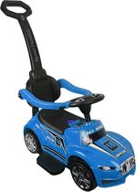 Kinder Loopwagen - Blauw - Met Duwstang - Maakt geluid