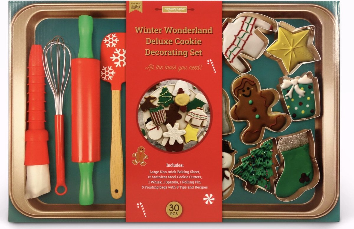 Winter Wonderland Koekjes Bak Set / uitsteekvormpjes voor kerst koekjes + bak tray