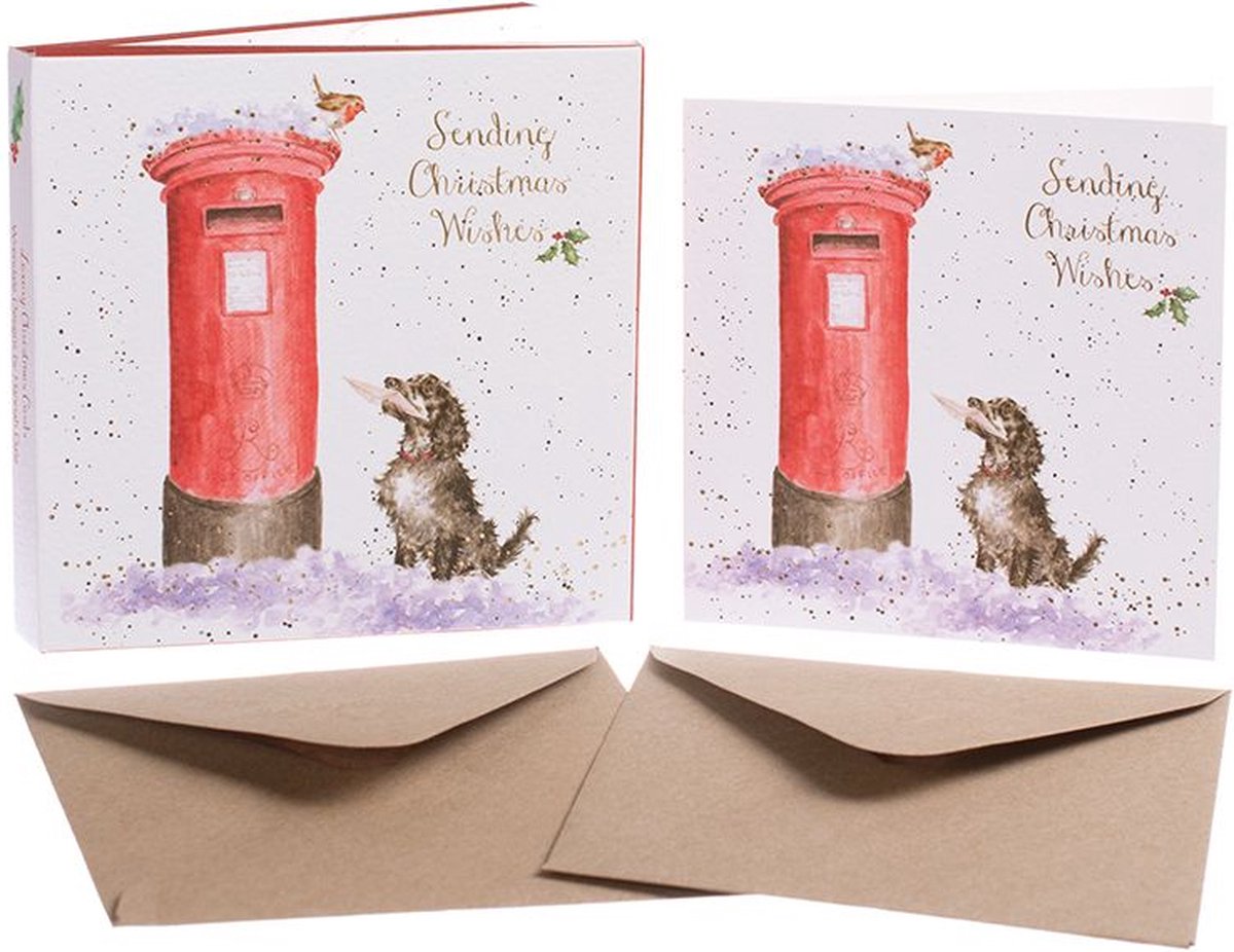 Wrendale Designs - Set 8 Wenskaarten Kerst - Christmas Wishes