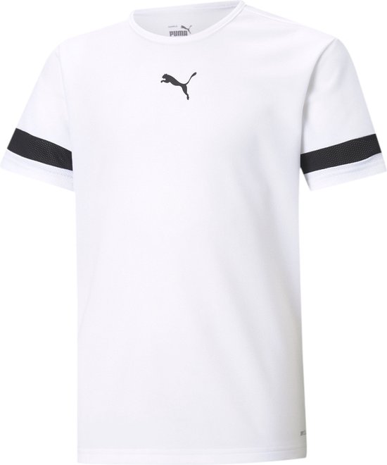 Puma teamRISE Sportshirt - Maat 164  - Unisex - wit - zwart