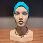 Chemo muts | Tulband Dames | Aqua Blauw
