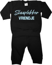 Pyjama jongen met tekst-slaap lekker vriendje-zwart-lichtblauw-Maat 104/110