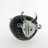 AL - Koe - Glas - Zwart/Wit - 14 x 14 cm