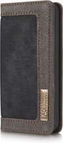 Caseme Canvas Wallet Fabric hoesje iPhone 5 5s SE Bookcase - Asgrijs Charcoal