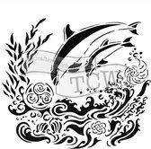 Hobbysjabloon - Template 30,5x30,5cm 30x30cm dolphins