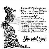 The Crafter's Workshop Stencil - 15x15cm - She Said Yes