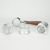 Barista set - luxe - 53mm - zilver - naked portafilter - koffieverdeler - dosing cup - doseerring