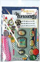 Scrapbook papier - Bo Bunny calendar girl ephemera - 3 stuk