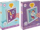 2x Diamond Painting pakket volledig | Thema Unicorn & Love | diamond painting voor kinderen | Speelgoed voor meisjes