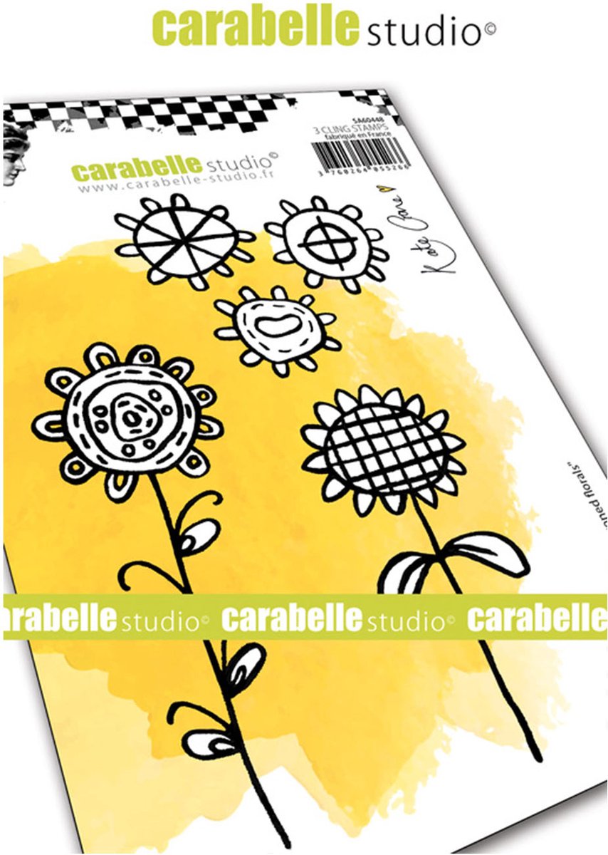 Carabelle Studio Cling stamp - A6 crayoned Florals