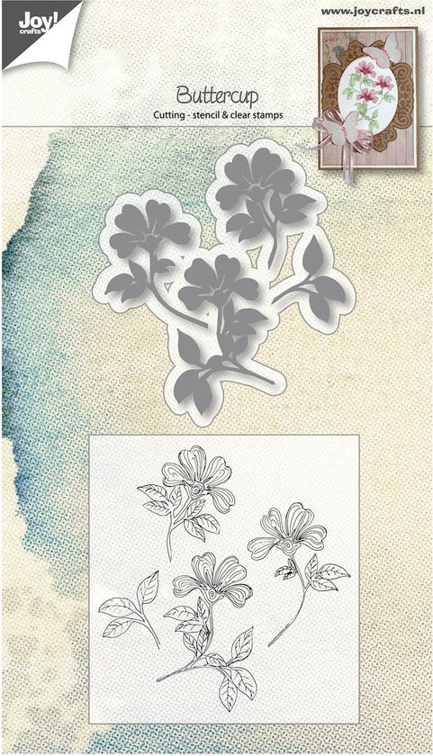 Foto: Joy crafts stencil snijstencil stempel boterbloem