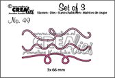 Crealies Set van 3 snijmallen - no.49 Slingers voor ballonne