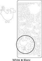 Vaessen Creative Sticker - 10x23cm - 10st - wit vogels en doodles