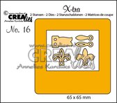 Crealies X-tra snijmal - no.16 Diaraampje + sluitingen