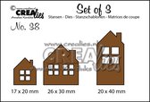 Crealies Set van 3 snijmallen - no.38 Huisjes