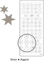 Vaessen Creative Sticker - 10x23cm - 10st - zilver adventnumbers Small