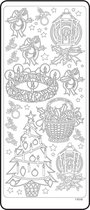 Vaessen Creative Sticker - 10x23cm - 10st - zilver kerst diversen