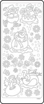 Vaessen Creative Sticker - 10x23cm - 10st - zilver sneeuwman