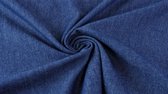 Marine blauwe denim stof per meter | washed jeans stof marine blauw - 1 meter