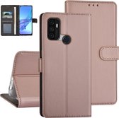 Rose Gold hoesje voor Oppo A53s - Book Case - Pasjeshouder - Magneetsluiting