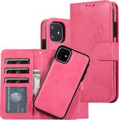 Bookcase Apple iPhone 11 | Hoogwaardig Pu Leren Telefoonhoesje | Lederen Wallet Case | Roze