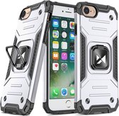 Wozinsky Ring Armor Case Kickstand Tough Rugged Cover for iPhone SE 2020 / iPhone 8 / iPhone 7 - Zilver