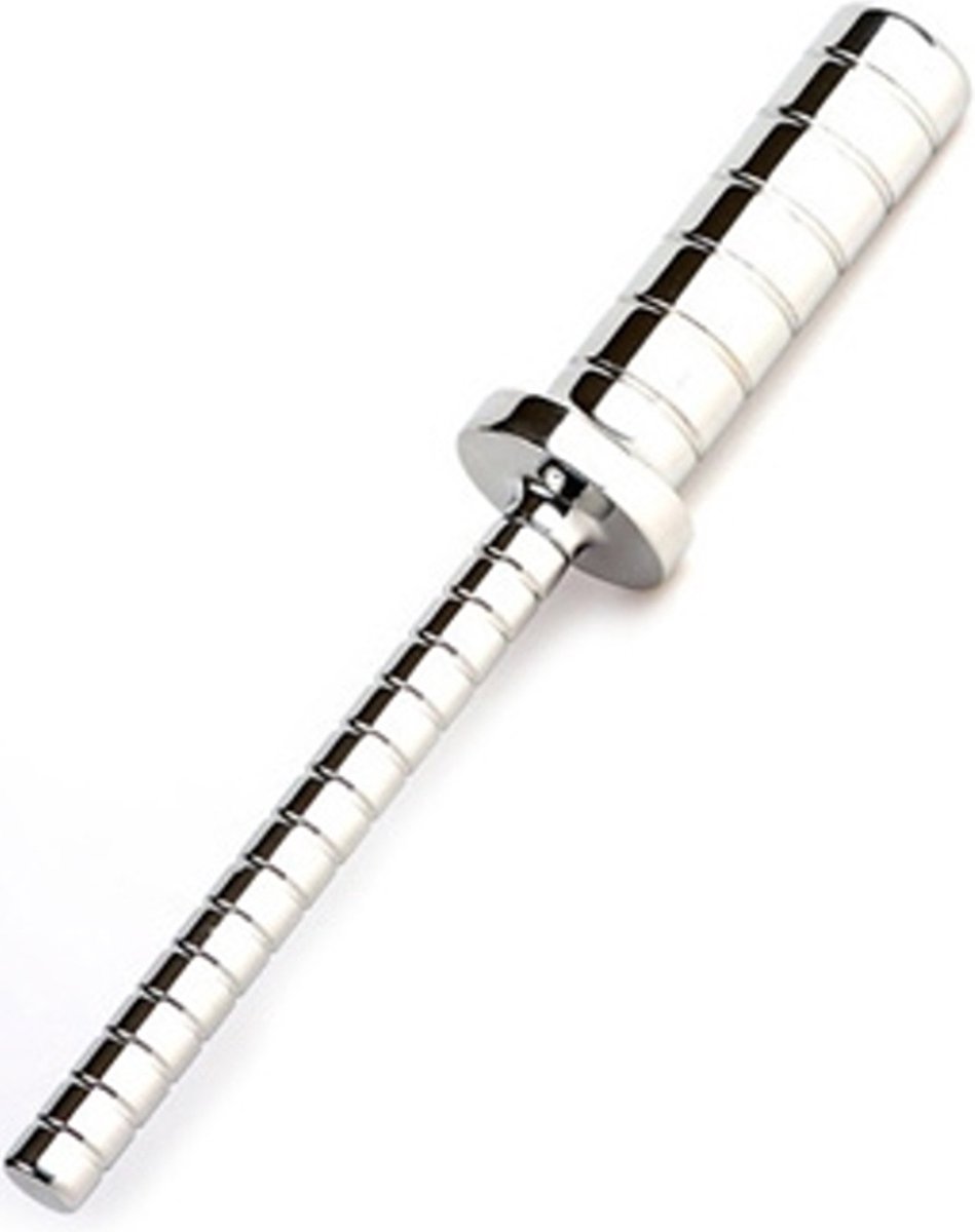 Goedkoopste Black Label - Rib Stick Hole Rammer - Geribbelde RVS Dildo met Handvat - Aan Beide Kanten te Gebruiken