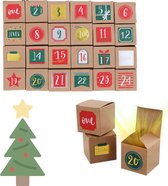 Kraft-Karton Kerst Adventskalender - Kerst - Kerstkalender - Cadeau - Feestdagen - Aftelkalender - Kerst Accessoire - Cadeau Tip