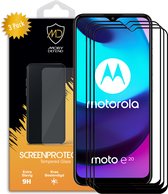 3-Pack Motorola Moto E20 Screenprotectors - MobyDefend Gehard Glas Screensavers - Zwarte Randen - Glasplaatjes Geschikt Voor Motorola Moto E20