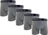 Bonanza boxershorts - 5 Pack - Katoen - Lichtgrijs - Maat XL