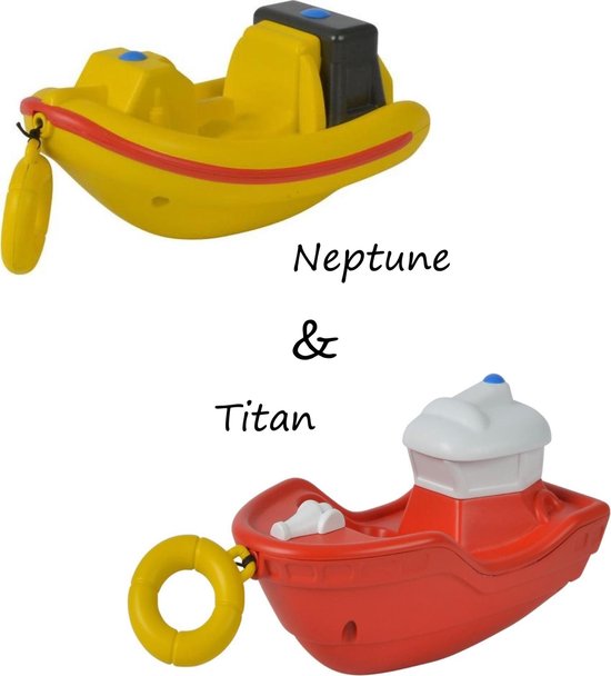 Brandweerman Sam - Opwindbare Boot - Set 2 Stuks Titan & Neptune