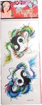 drakentattoo Azi√´ 10,5 x 19 cm groen/blauw 2-delig